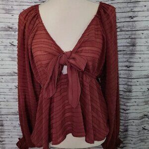 Feminine Peach Love Baby Doll Top – Size L